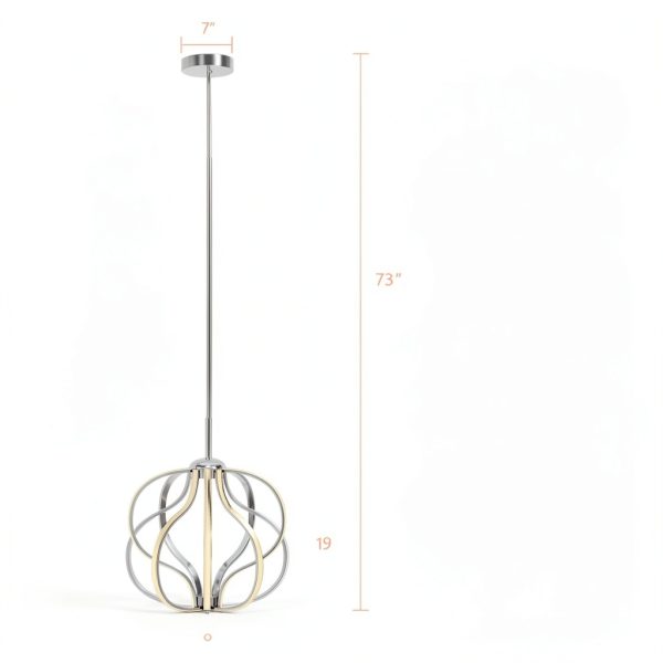Modern LED Chandelier Warm Dimmable Light Adjustable Height-1