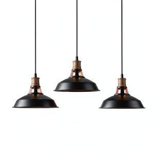 Industrial Pendant Light Metal Matte Black Hollow Design-0