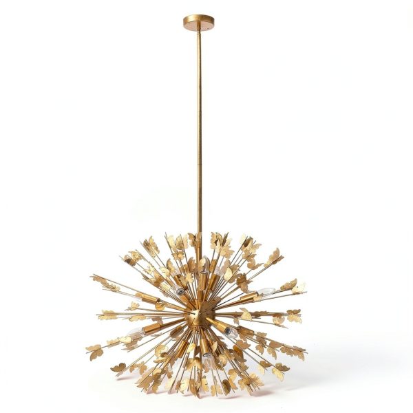 Modern Butterfly Chandelier Gold Globe 14 Light Dining Room-6