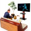 Pavo V3 SW TV Stand Swivel Function Satin Black White Walnut-3