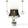 Schoolhouse Glass Pendant Light Gold Opal Fixture-2