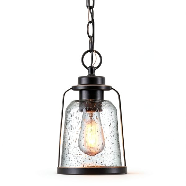 Roth Outdoor Pendant Light Rustic Vintage Hardwired Bronze-1