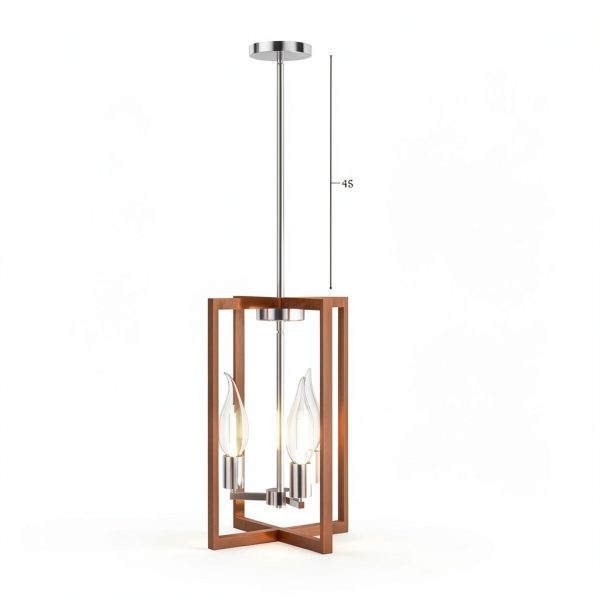 Modern Metal Chandelier 3 Light Geometric Pendant Lamp-1