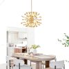 Modern Butterfly Chandelier Gold Globe 14 Light Dining Room-2