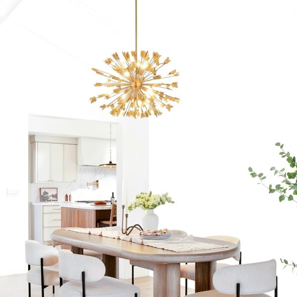 Modern Butterfly Chandelier Gold Globe 14 Light Dining Room-2