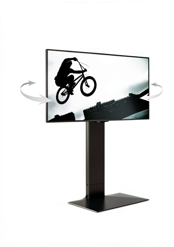 Pavo V3 SW TV Stand Swivel Function Satin Black White Walnut-1