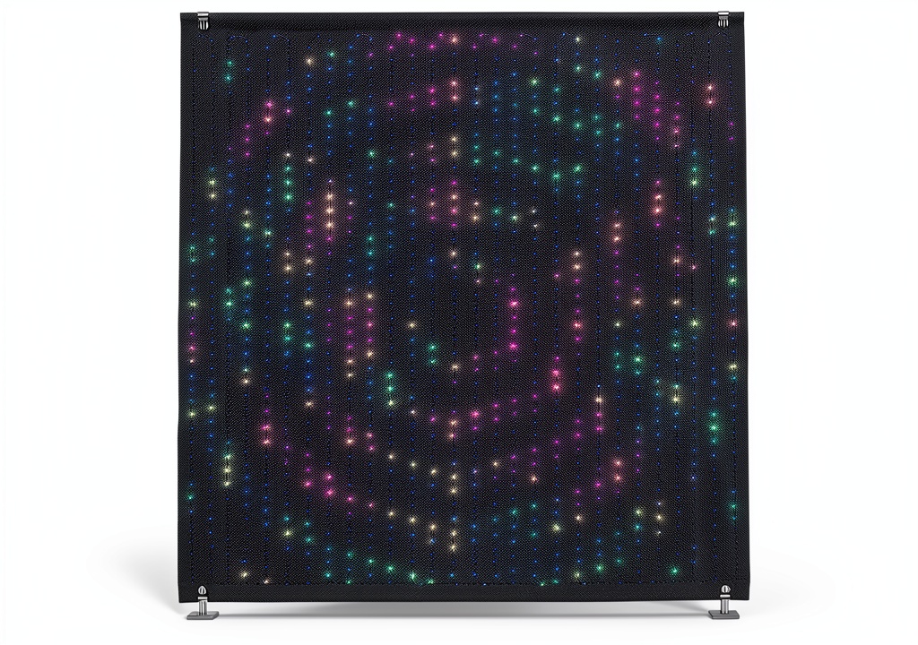 Twinkly Lightwall displaying colorful LED patterns in a dark room