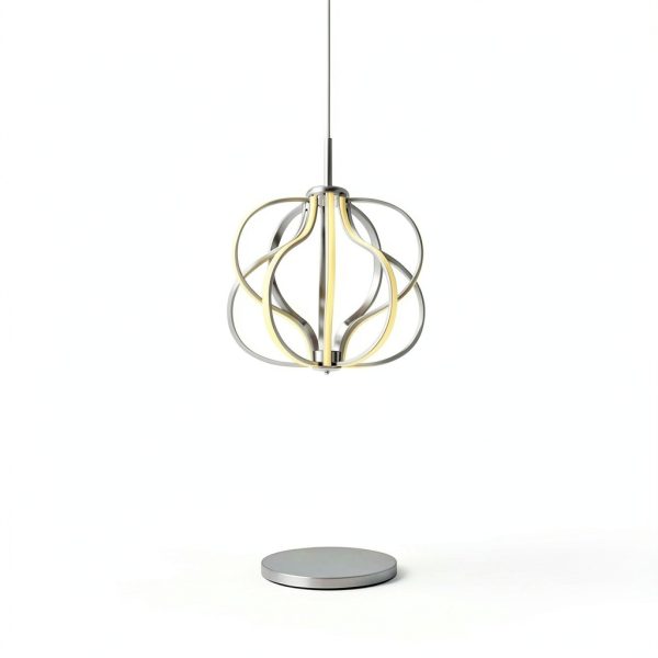 Modern LED Chandelier Warm Dimmable Light Adjustable Height-2