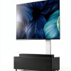 Pavo V3 SW TV Stand Swivel Function Satin Black White Walnut-5