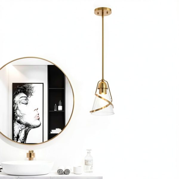 Modern Gold Pendant Light Elegant Design Adjustable Height-5