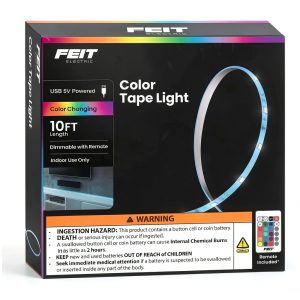 Indoor USB Color Tape Light 10ft Remote Control Adjustable-0