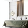 Modern LED Chandelier Warm Dimmable Light Adjustable Height-3