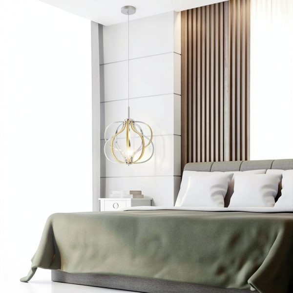Modern LED Chandelier Warm Dimmable Light Adjustable Height-3