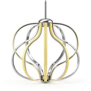 Modern LED Pendant Light Dimmable Warm White Chrome Finish-0