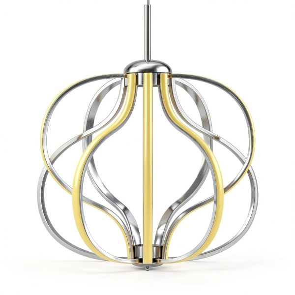 Modern LED Pendant Light Dimmable Warm White Chrome Finish-0