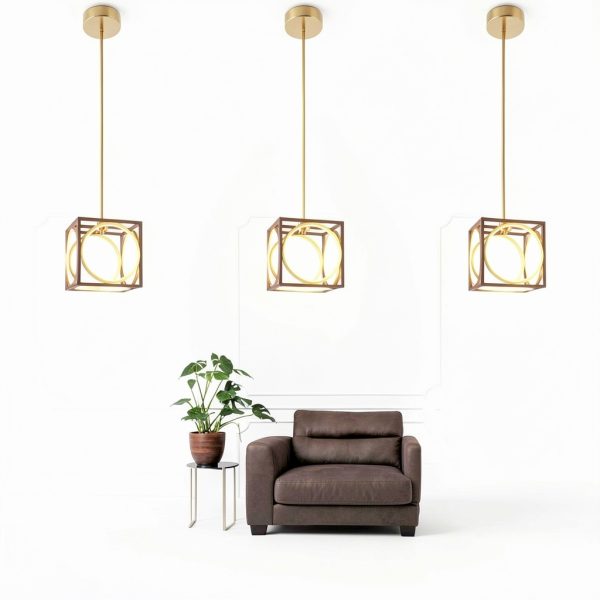 Cube LED Pendant Light Modern Design Dimmable Kitchen-6