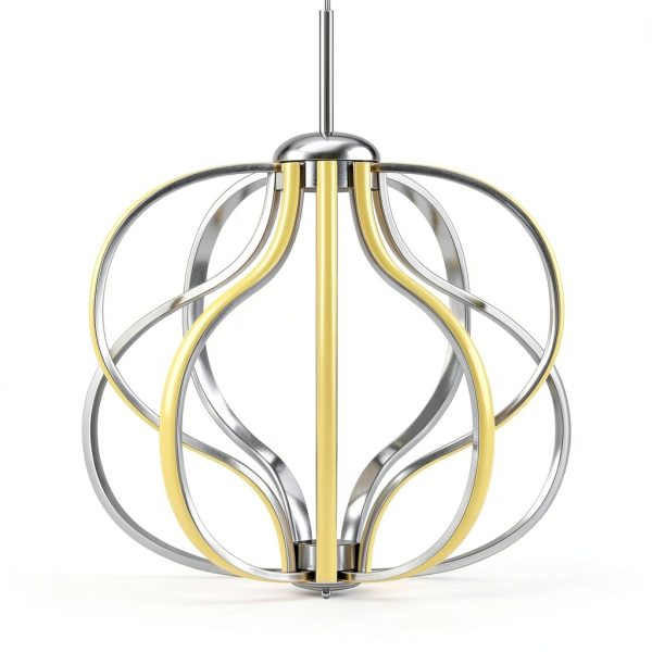 Modern LED Chandelier Warm Dimmable Light Adjustable Height-0