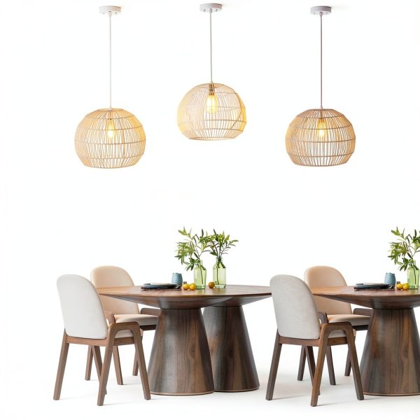 Pavo Handwoven Paper Pendant Light Adjustable Height Home-4