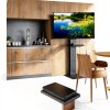 Pavo V3 SW TV Stand Swivel Function Satin Black White Walnut-6
