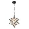 Moravian Star Pendant Light Seeded Glass Black Modern-0