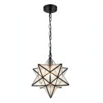 Moravian Star Pendant Light Seeded Glass Black Modern-0