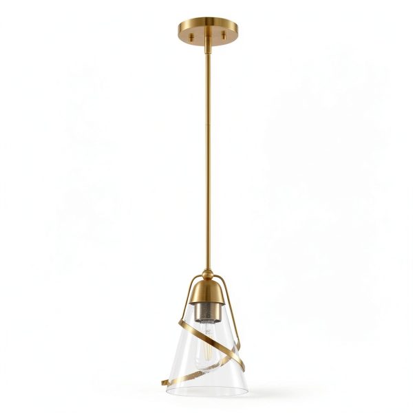 Modern Gold Pendant Light Elegant Design Adjustable Height-8