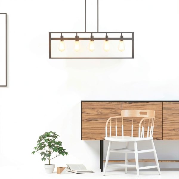 Metal Chandelier Modern Iron Design 5 Light Pendant Lamp-4