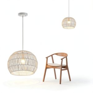 Pavo Handwoven Paper Pendant Light Adjustable Height Home-0