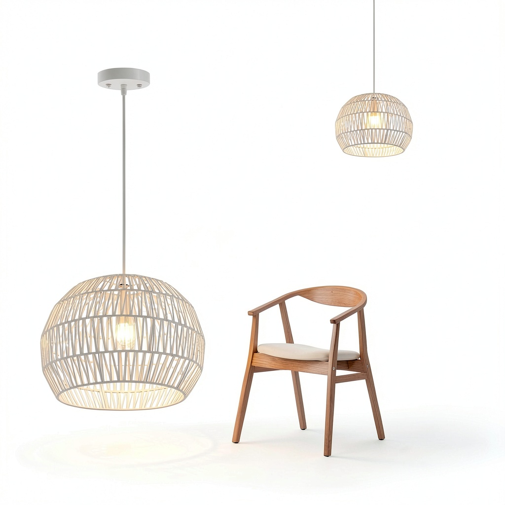 Installing Pavo Handwoven Paper Pendant Light Adjustable Height Home over a dining table