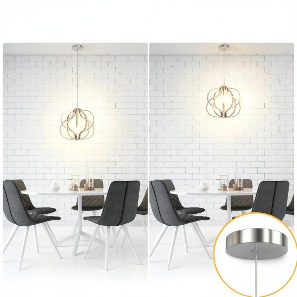 Modern LED Pendant Light Dimmable Warm White Chrome Finish-6