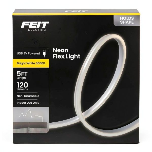 Pavo 5ft USB White Neon Flex Light Indoor Decor-0