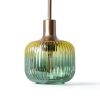 Vintage Green Glass Pendant Light 6 Inch Gold Frame-6