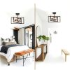 Farmhouse Ceiling Light Black Adjustable Frames Rustic Style-4