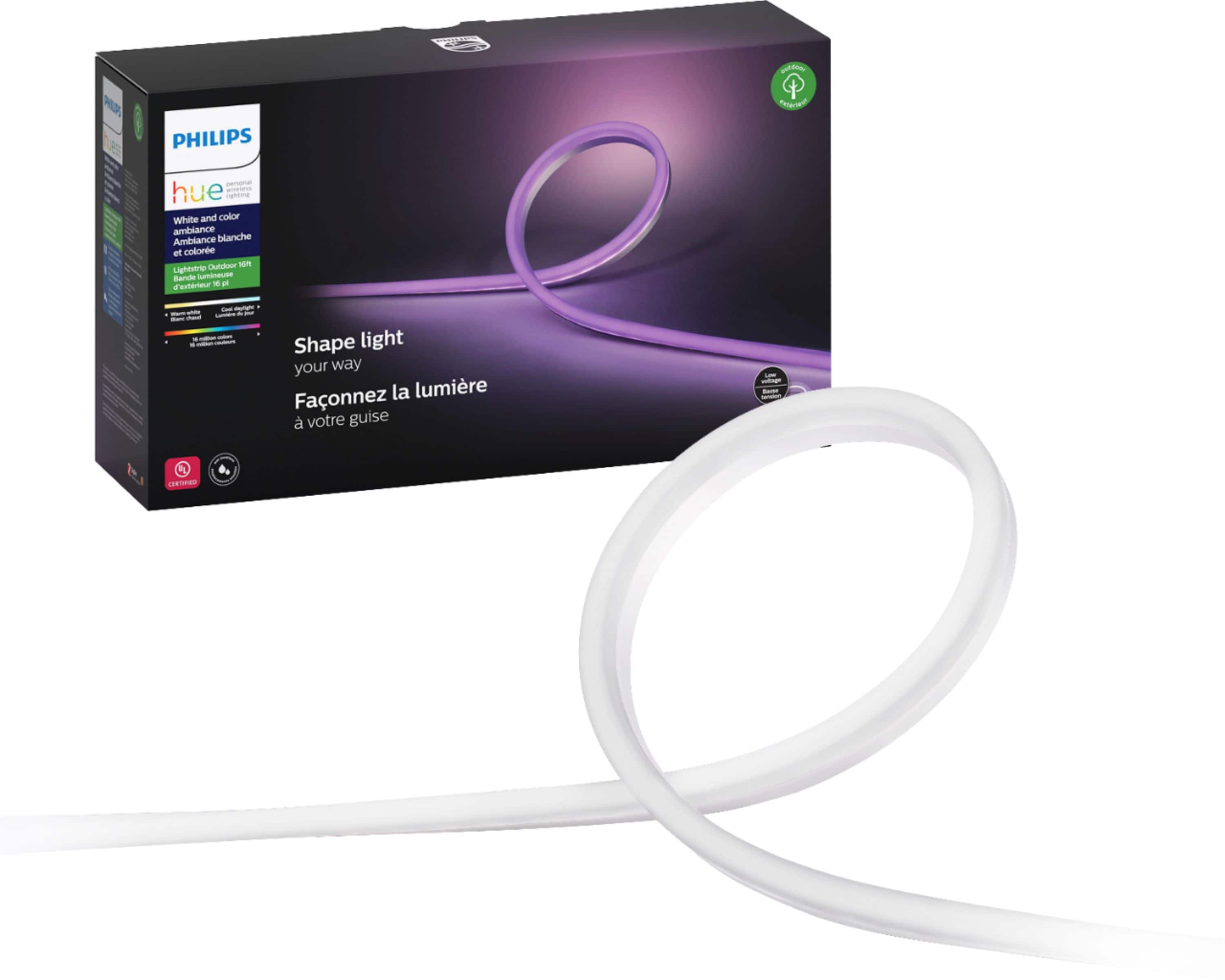 Philips Hue Outdoor Lightstrip installed along a patio railing