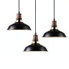 Industrial Pendant Light Metal Matte Black Hollow Design-1