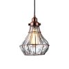 Rustic Pendant Light Antique Red Copper Cracked Glass-2