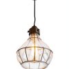 Rustic Pendant Light Antique Red Copper Cracked Glass-6