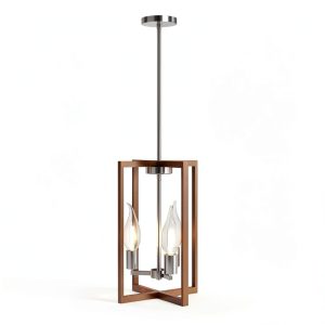 Modern Metal Chandelier 3 Light Geometric Pendant Lamp-0