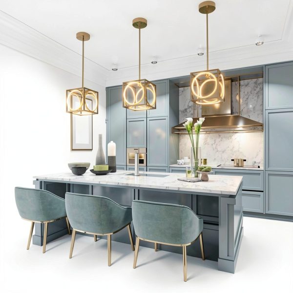 Cube LED Pendant Light Modern Design Dimmable Kitchen-5