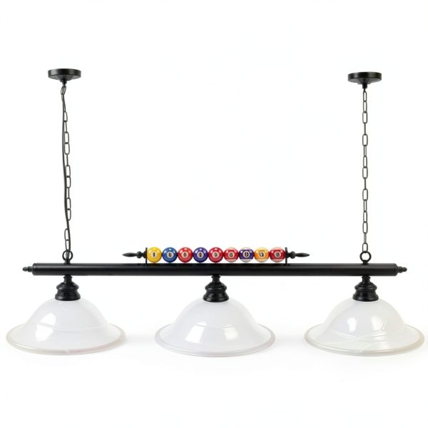 Pavo Billiard Table Light Black White Glass Metal Design-0