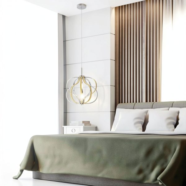 Modern LED Pendant Light Dimmable Warm White Chrome Finish-3