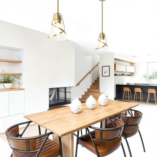 Modern Gold Pendant Light Elegant Design Adjustable Height-1