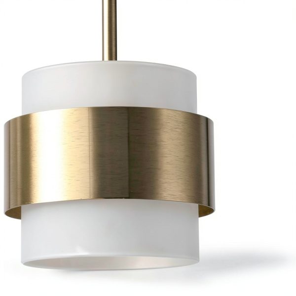 Brass Pendant Light Modern Design Frosted Glass Shade-4