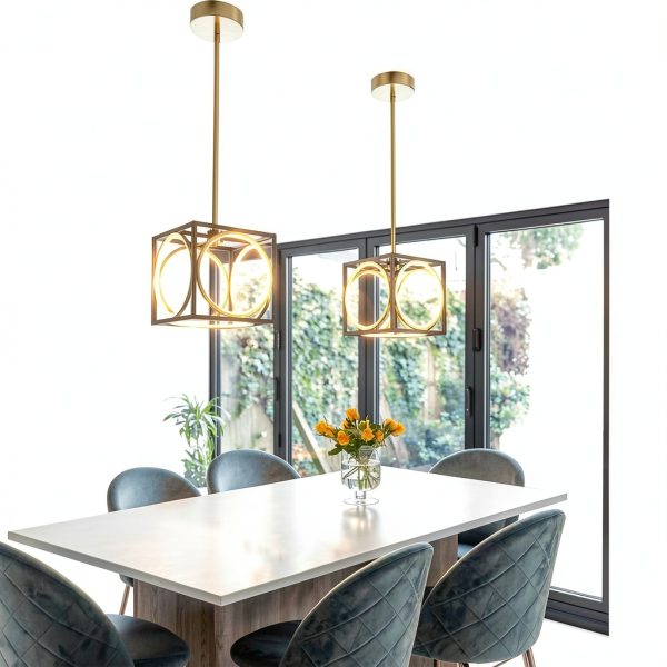 Cube LED Pendant Light Modern Design Dimmable Kitchen-4