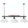 Pavo Billiard Table Light Black White Glass Metal Design-1