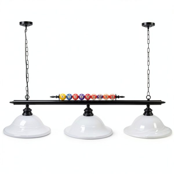 Pavo Billiard Table Light Black White Glass Metal Design-1