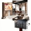 Pavo V3 SW TV Stand Swivel Function Satin Black White Walnut-4