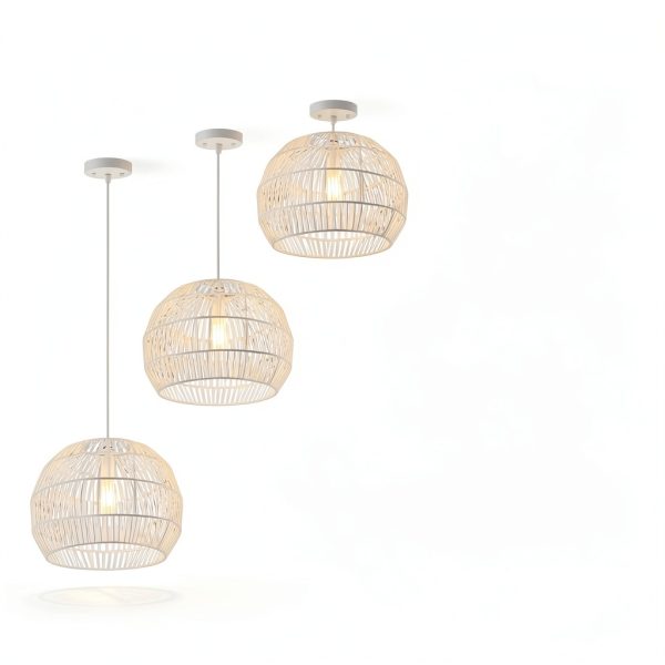 Pavo Handwoven Paper Pendant Light Adjustable Height Home-5