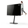 WALL Rolling TV Stand Satin Black White Walnut Mobile Design-3