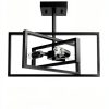 Farmhouse Ceiling Light Black Adjustable Frames Rustic Style-1